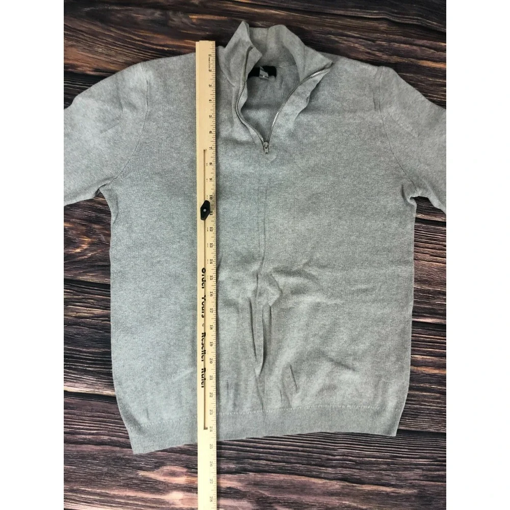 Asos Mens Size Medium Gray 1/4 Zip Long Sleeve Sweater‎ Top Collared